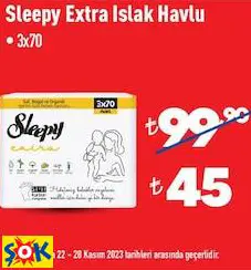 SLEEPY EXTRA ISLAK HAVLU • 3X70